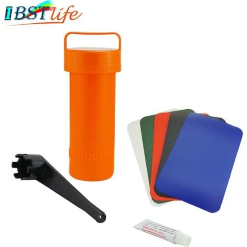 Inflatable Plastic Boat Kayak Special PVC Repair Patch Kit Waterproof PVC Glue Valve Wrench Container Bucket Dinghy Accessories