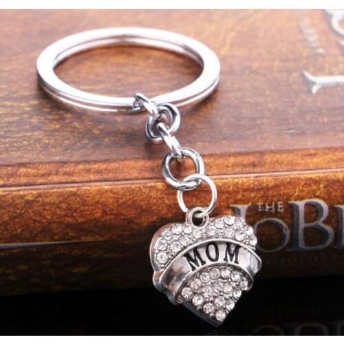 New Heart Crystal Key Chain Lettering Car Key Ring Best Charm Accessories Party gift Jewelry keychain