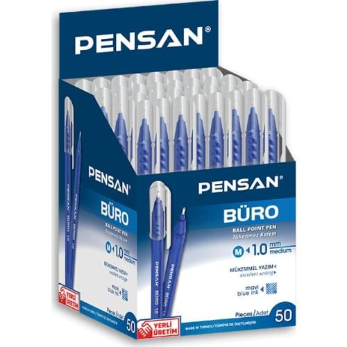 Pensan Office 1.0 mm Ballpoint Pen 1 Box 50 Pieces