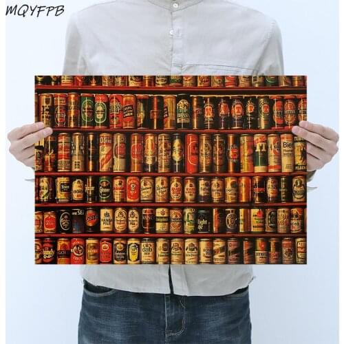 A Complete Collection of Beer Kraft Paper Poster Home Room Decoration Painting Core 50.5x35cm