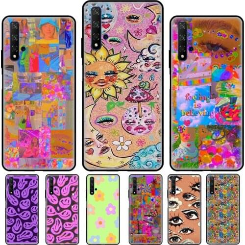 Psychedelic Indie Aesthetic For Huawei Y3 Y5 Y6 Y7 2017 2018 Y9 Prime 2019 Y7A Y5P Y6P 2020 Nova 5T 2 3 i Phone Case