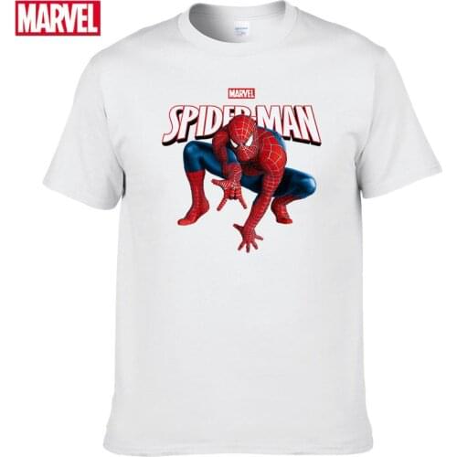 Marvel The Avengers spiderman t shirt Comfortable 100% cotton Fashion clothes for teens Summer Short sleeve tee #74