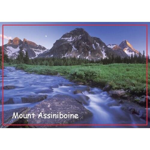 SOUVEMAG Rectangle 78*54*3 mm Canada Mount Assiniboine Park Rigid Metal Wrapped Keepsake Refrigerator Magnets 20461