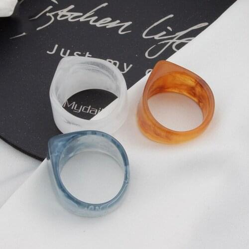 Resin Ring Band Fashion Stackable Knuckle Ring Ring Finger Ring For Women Girls Jewelry Accessories Party Dress Up 2021