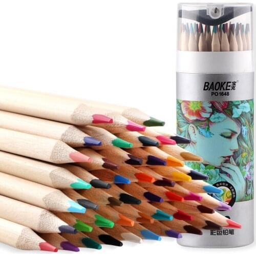 A Box of 48 Baoke P01648 Water-soluble Colored Pencils 48 Colors for Adult Painting Students Hand-painted Painting Color Lead