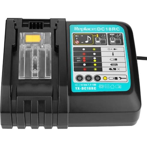 Hot DC18RCT Li-ion Battery Charger 3A Charging Current for Makita 14.4V 18V BL1830 Bl1430 DC18RC DC18RA Power Tool with USB Port