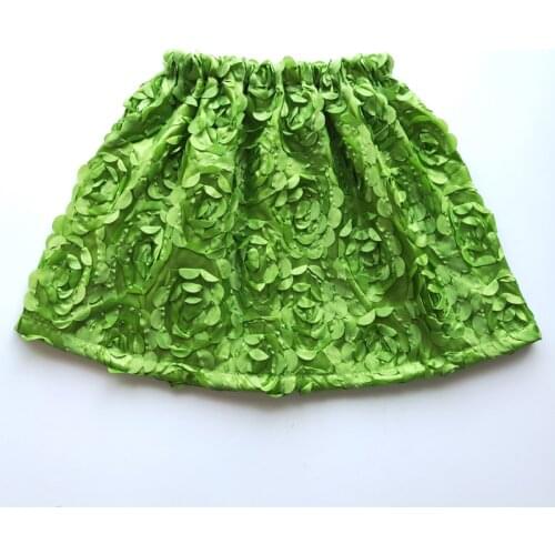 Green Flower Children Cloth Party Birthday Dancing Tutu Kids skirts Costume Embroidery pettiskirt Princess Girl Skirt Vestido