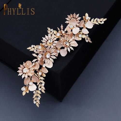 A216 Silver Gold Rhinestone Bridal Hair Clips Wedding Hair Side Pin Wedding Headwear Jewelry Women Bride Gifts Hair Tiaras