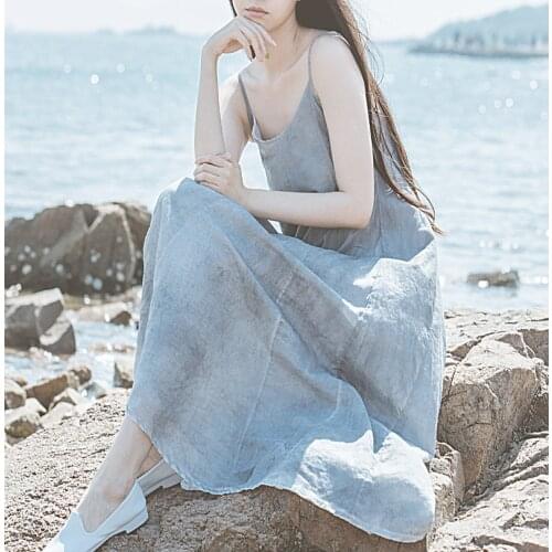 Women Loose Print Spaghetti Strap Dress Ladies Summer Dress Female 2021 Dress