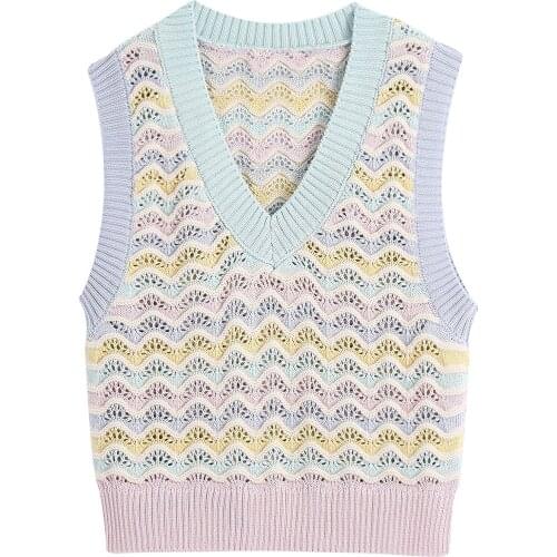 JC·KILIG 2021 Corrugated Knitted Vest Vest B1592
