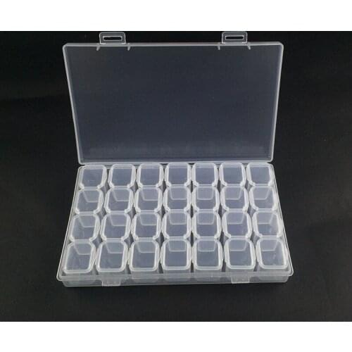 1pcs Plastic 28 SMD Parts Box IC Components Box Small Resistance Storage Box Jewelry Beads Fishing Storage Box