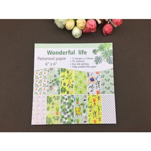 AlinaCraft 24 sheet 6"X6" wonderful life Scrapbooking design patterned paper pack andmade craft paper craft Background pad
