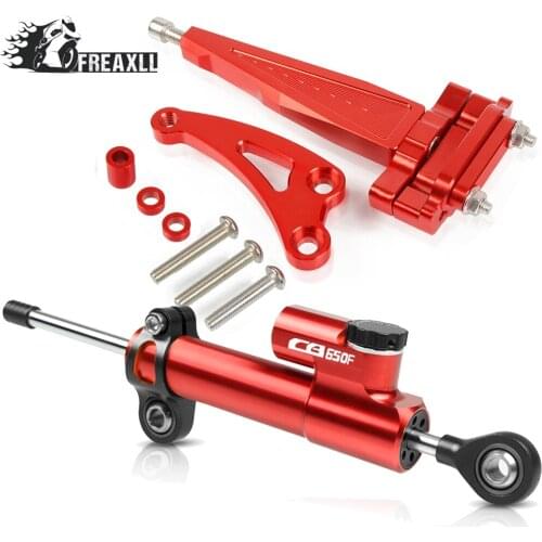 For Honda CB650F 2014 2015 2016 2017 2018 Motorcycle Aluminium Steering Stabilizer Damper Mounting Bracket Kit With CB650f LOGO