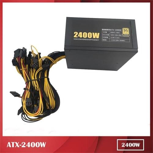 ATX-2400W for mining power supply, support multiple graphics rendering 95 PLUS gold certification