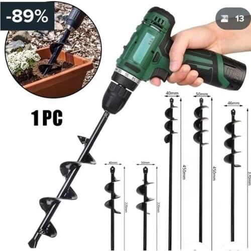 YHELPFUL 7.09-23.62in Single Blade Auger Drill Bit Drill Garden Planting Earth Petrol Post Hole Digger Power Tools Accessories