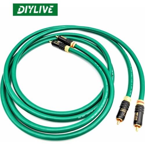 DIYLIVE A pair of McIntosh fire level 4-core copper silver plated RCA signal cable double lotus audio cable 1 m, 1.5 m