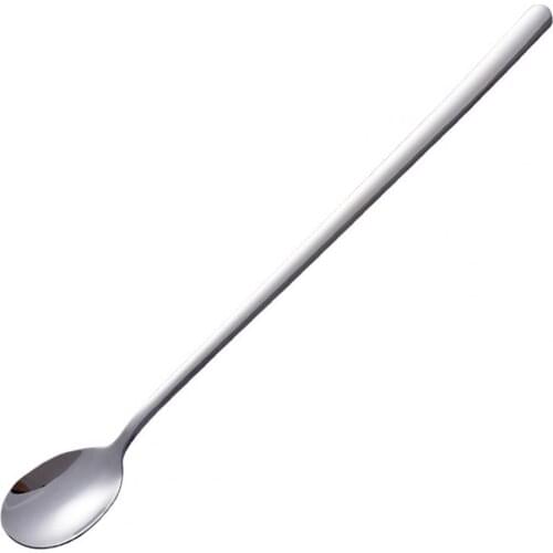 Long Metal Spoon Portable Anti-rust Stable Stainless Steel Spoon Breakfast Coffee Milk Teaspoon for Home Kitchen Bar Supplies