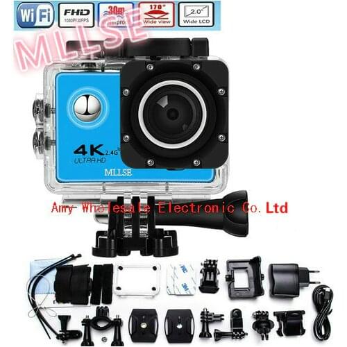 100% Original 4K MLLSE go pro hero Sport Action Camera 2.0 LCD 30M Waterproof 4K WiFi go pro Sport camera extreme Diving helmet