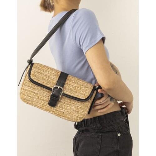 Elegant Female Tote Bag 2020 New High Quality Straw Bag Womens Designer Handbag Clutch Travel Shoulder Bags Ins Chic Armpit Bag