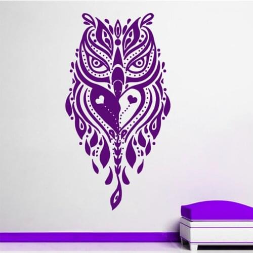 Purple Creative Owl Wall Sticker Self Adhesive Home Decor Nursery Living Room Wall Decals Removable Wall Art Murals Decor