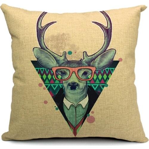 Hot Sale Pillow Covers Fashion Creative Animal Cartoon Pattern 45X45CM Linen Pillow Cover \ Home Decorative Linen Cushion