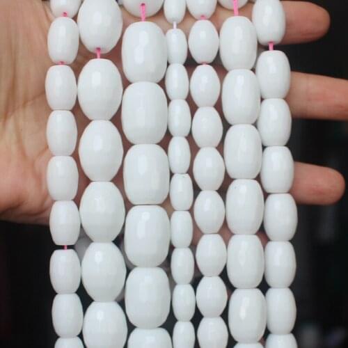 Faceted White porcelain agates Drum shape beads ,DIY Jewelry Making ! We provide mixed wholesale for all items