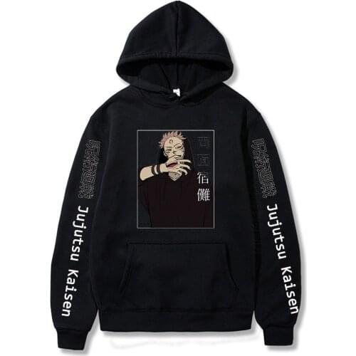 Jujutsu Kaisen Printing Mens Hoodies Japanese Style Hip Hop Daily Casual Streetwear Sweatshirt Male Hoodies Harajuku