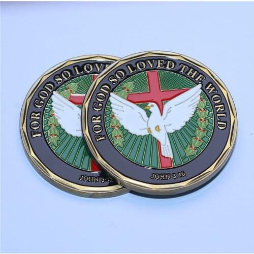 Free Shipping 5pcs/lot , FOR GOD SO LOVED THE WORLD JOHN 3:16 CHALLENGE COIN
