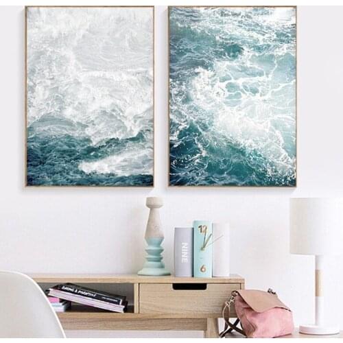 Ocean Wave Landscapes Canvas Painting Seascape Nordic Posters and Prints Home Decoration Living Room Wall Art Pictures Framed