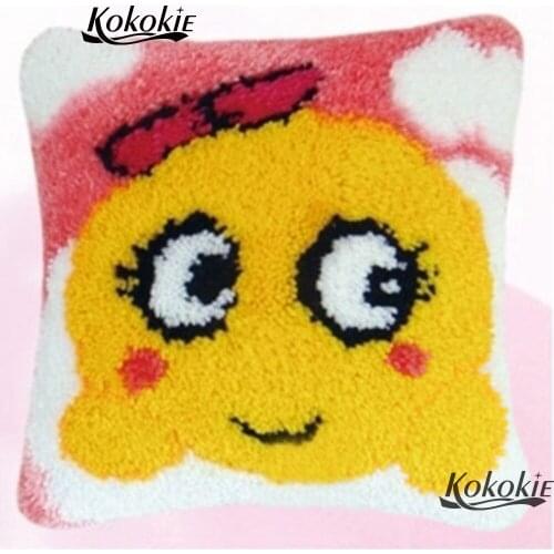 Crocheting Rug Yarn Pillowcase Latch Hook Pillow Cross-stitch Embroidery Set needlework Cushion Mat handmade diy carpet