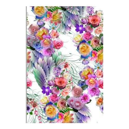 LEO&LIN Large Flowers 75 Chiffon European Root Yarn Air Layer Digital Printing Fabrics 50cm