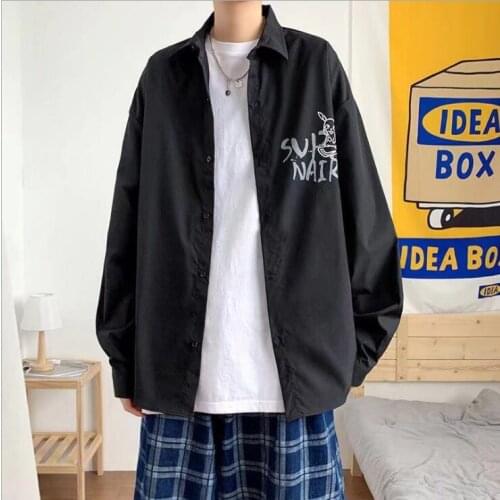 2021 Summer Shirt Mens Short Sleeve Retro Hong Kong Port Hong Kong Wind Brand Wind 42