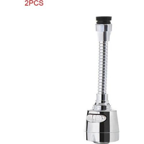 2 Pieces Tap Anti-Splash Nozzle Extender 360 Degree Swivel Water Saving Pressurized Faucet Sprayer Extension Device Long