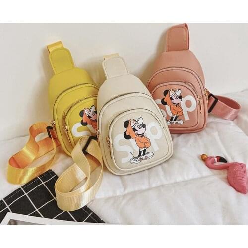 2021 New Childrens Bag Cartoon Mickey Cute Crossbody Bag Fashion Versatile Childrens Chest Bag Boys And Girls Change Purse