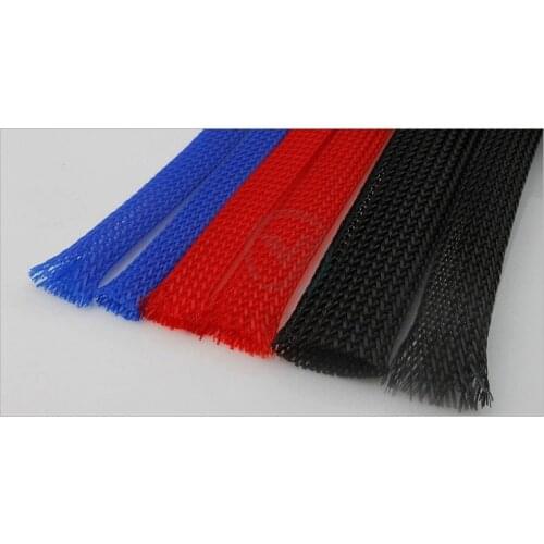 NEW! free shipping 40m General Purpose Red 12mm Dia PET Nylon Braided Cable Sleeve (for red color only)