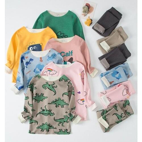 Kids Boys Pajamas Set Children Halloween Christmas Sleepwear Toddler Dinosaur Homewear Child Thermal Underwear Girls Pjs 2-12 Y