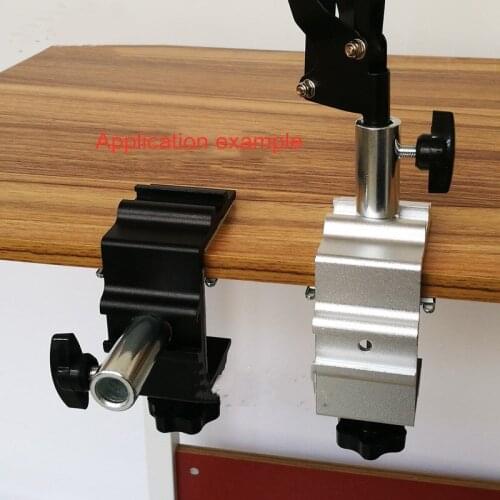 Black/Silver Long Arm Table Lamp Stand Acupuncture Instrument Stand Metal Character Clip 0-62mm Clip DIY Lighting Accessories