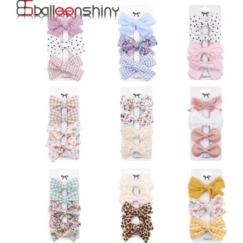 Balleenshiny 4pcs/set Simple Bowknot Headband Childrens Hair Accessories Fabric Baby Headdress Infant Kids Kawaii Accessories