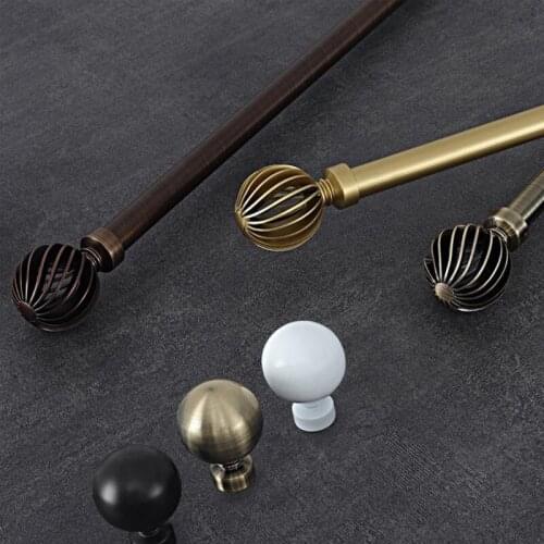 Retractable curtain rod punching Roman rod free measuring bedroom rail top wall mounted golden single and double curtain rod
