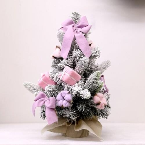 Christmas ins simulation cedar flocking tree desktop mini pink Christmas tree decorations shooting set decoration