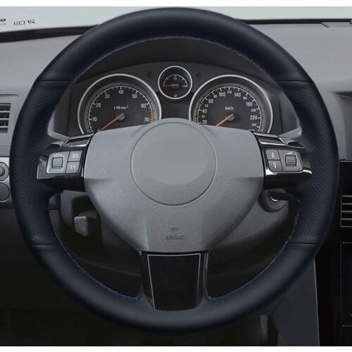 DIY Black Hige Soft Artificial Leather Car Steering Wheel Cover for Opel Zaflra (B) Signum 2005 Vectra (C) Astra (H) 2004-2009