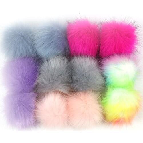1 Pcs Multicolor False Hairball Hat Ball Pom Pom Handmade DIY Artificial Wool Ball Wholesale Cap Accessories Faux Fox Fur PomPom