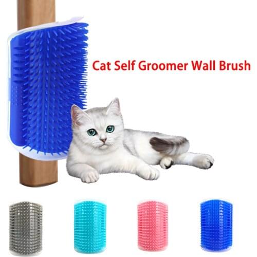 Pet cat Self Groomer Grooming Tool Hair Removal Brush Comb for Dogs Cats Hair Shedding Trimming Cat Massage Device with catnip
