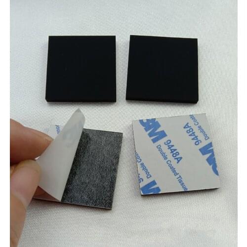 Black Square Silicone Rubber Strip Pad 6*6*1.5mm 60*15*3mm Self Adhesive Seal Gasket Thickness 0.7mm 1mm 1.5mm-4mm