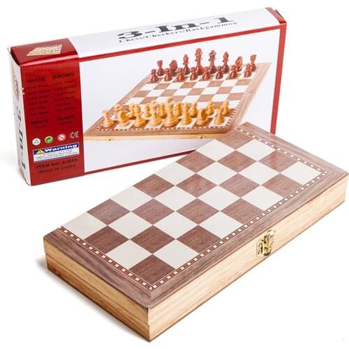 Foldable Chess Game Set Chess, Checkers, Backgammon for Kids Adults 30x30cm