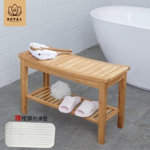 Shoes Changing Stool Solid Wood Lengthening Nanzhu Bathroom Stool Storage Stool Bath Stool Antiskid Thickening Bathroom Bench