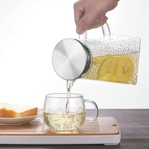 1200ml/1500ml/1800ML Transparent Glass Water Jug Heat Resistant Carafe Juice Tea Pot Kettle Pitcher With Stainless Steel Filter