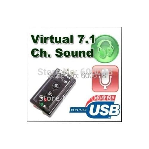 USB Mic/Speaker 7.1 Channel 3D Audio Sound Card Adapter 100pcs/lot