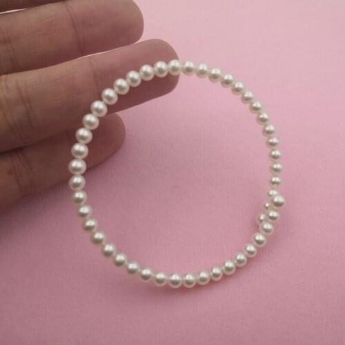 Sinya Natural Round shape pearls strands bangles bracelet for ladies girls for DIY Open elastic bracelet 2019 New arrival