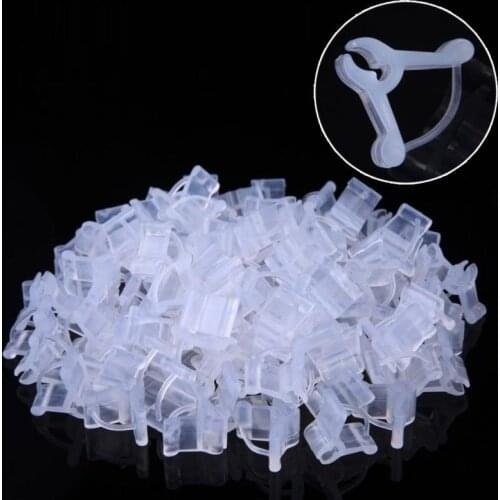 100Pcs Mini Transparent Plastic Grafting Clips Tomato Plant Supports Clamp Connects Vines Seeding Grafting Clips Garden Tool